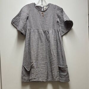 Vignette Girl's Striped Gray Dress Size 8Y